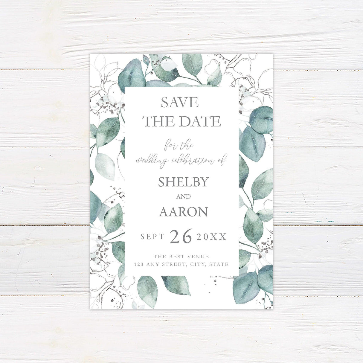 Eucalyptus Splash Save The Date - goprintplus