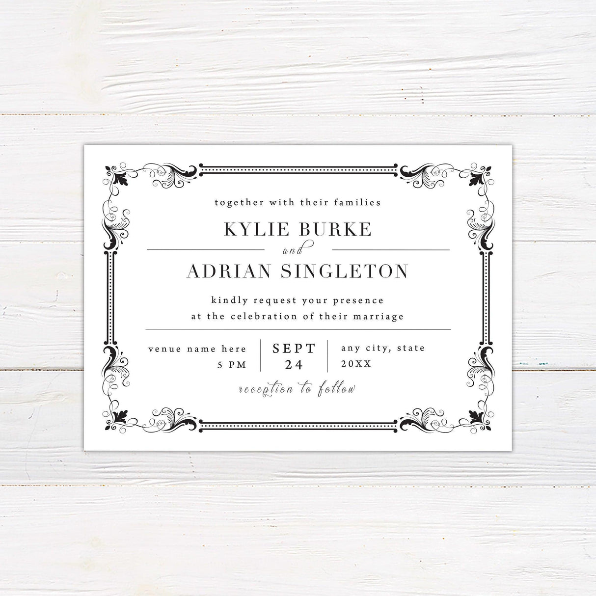 Exquisite Border Invitations - goprintplus