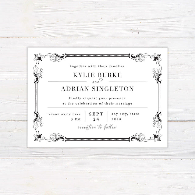 Exquisite Border Invitations - goprintplus