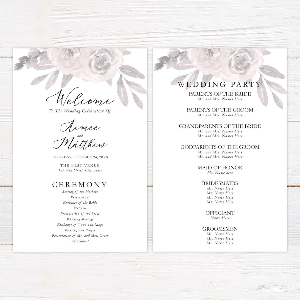 Faded Bouquet Invitations - goprintplus