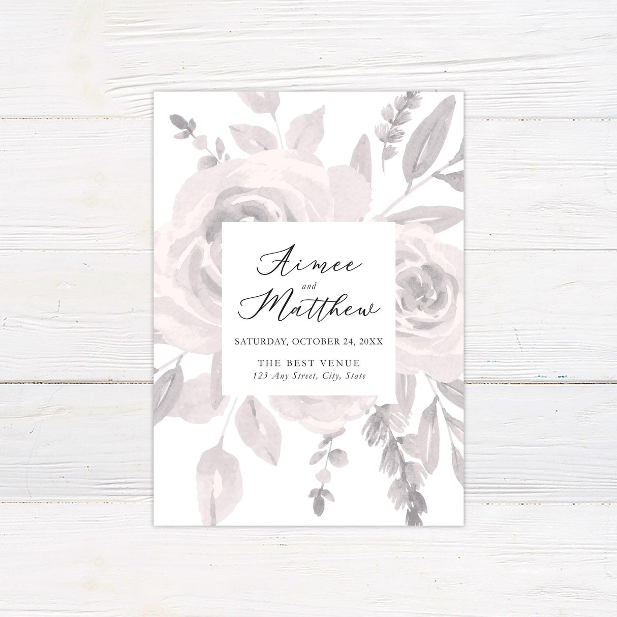 Faded Bouquet Save The Date - goprintplus