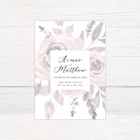 Faded Bouquet Save The Date - goprintplus