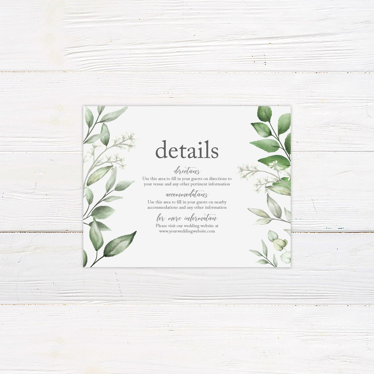 Faded Eucalyptus Leaves Details Cards - goprintplus