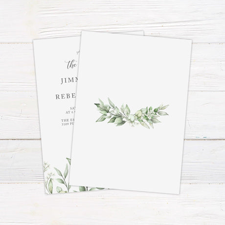 Faded Eucalyptus Leaves Invitations - goprintplus