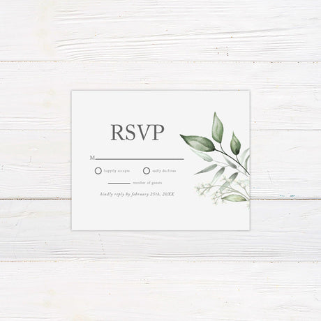 Faded Eucalyptus Leaves Invitations - goprintplus