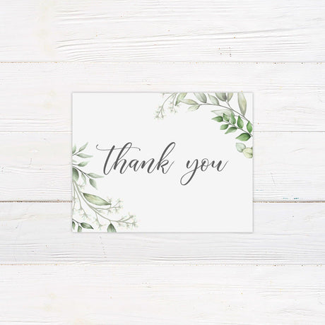 Faded Eucalyptus Leaves Thank You Card - goprintplus