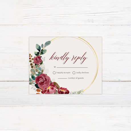 Fall Floral Wreath Invitations - goprintplus