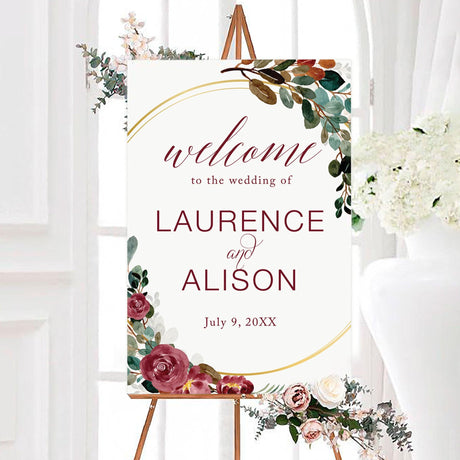 Fall Floral Wreath Sign - goprintplus