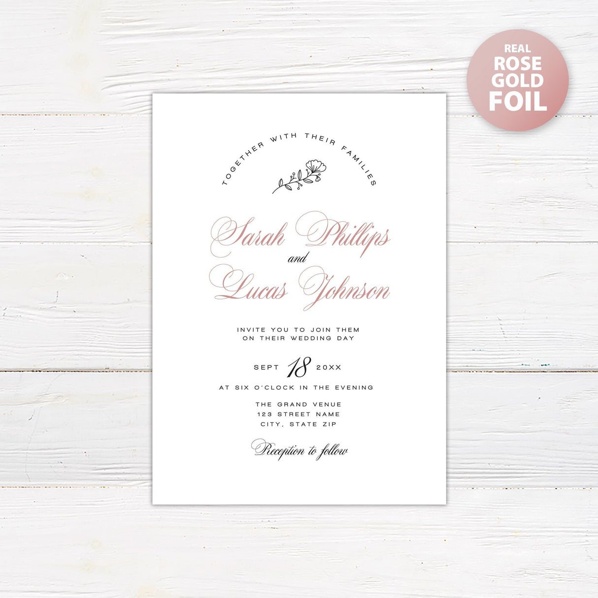 Fancy Script Foil Invitation - goprintplus