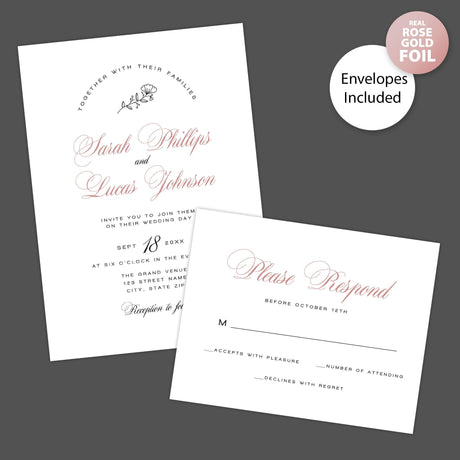 Fancy Script Foil Invitation - goprintplus