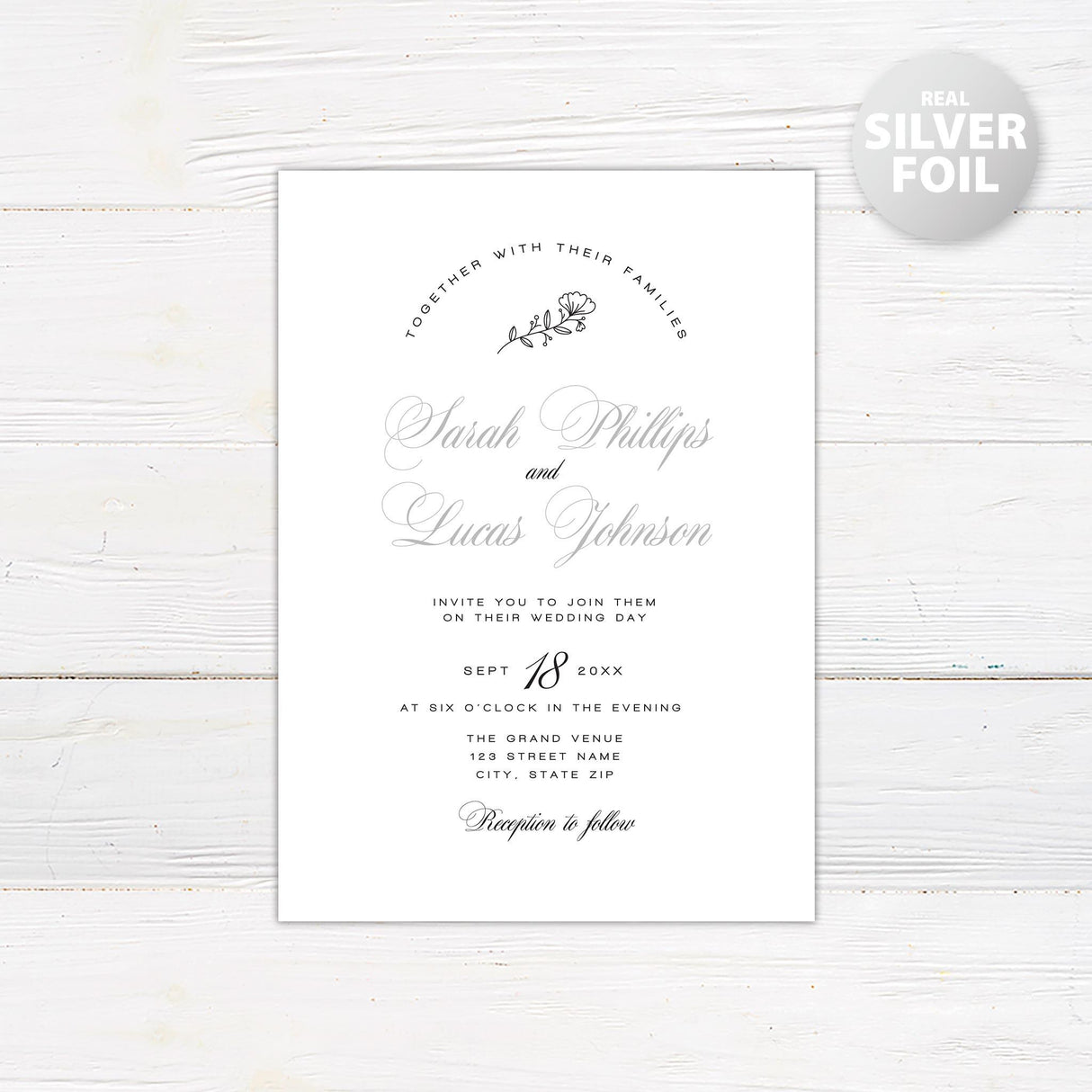 Fancy Script Foil Invitation - goprintplus