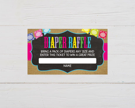 Fiesta Gender Reveal Diaper Raffle Ticket - goprintplus