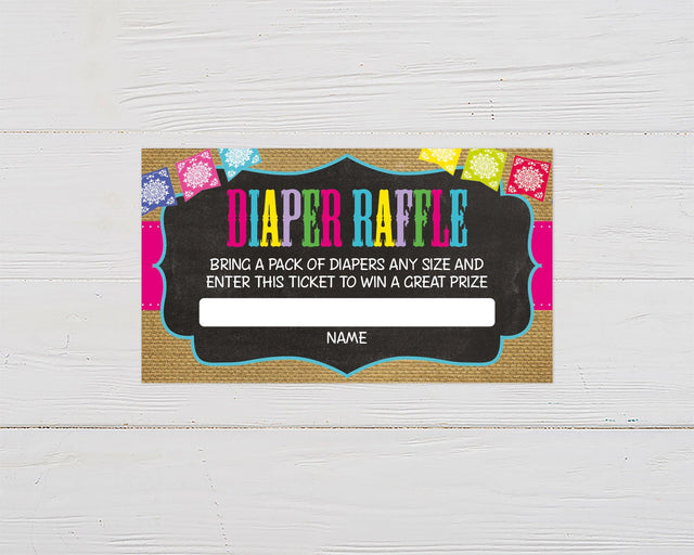 Fiesta Gender Reveal Diaper Raffle Ticket - goprintplus