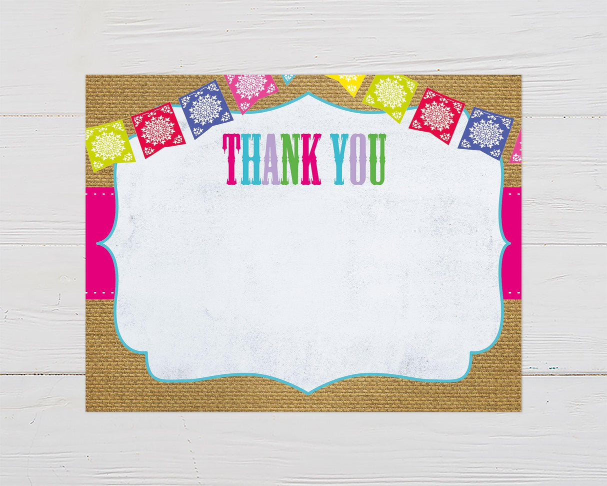 Fiesta Gender Reveal Thank You Card - goprintplus