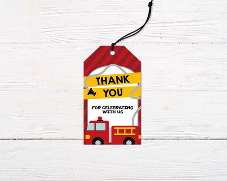 Fire Truck Favor Tag - goprintplus