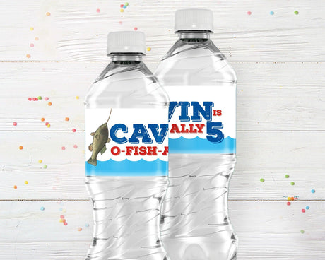 Fishing Birthday Water Bottle Labels - goprintplus