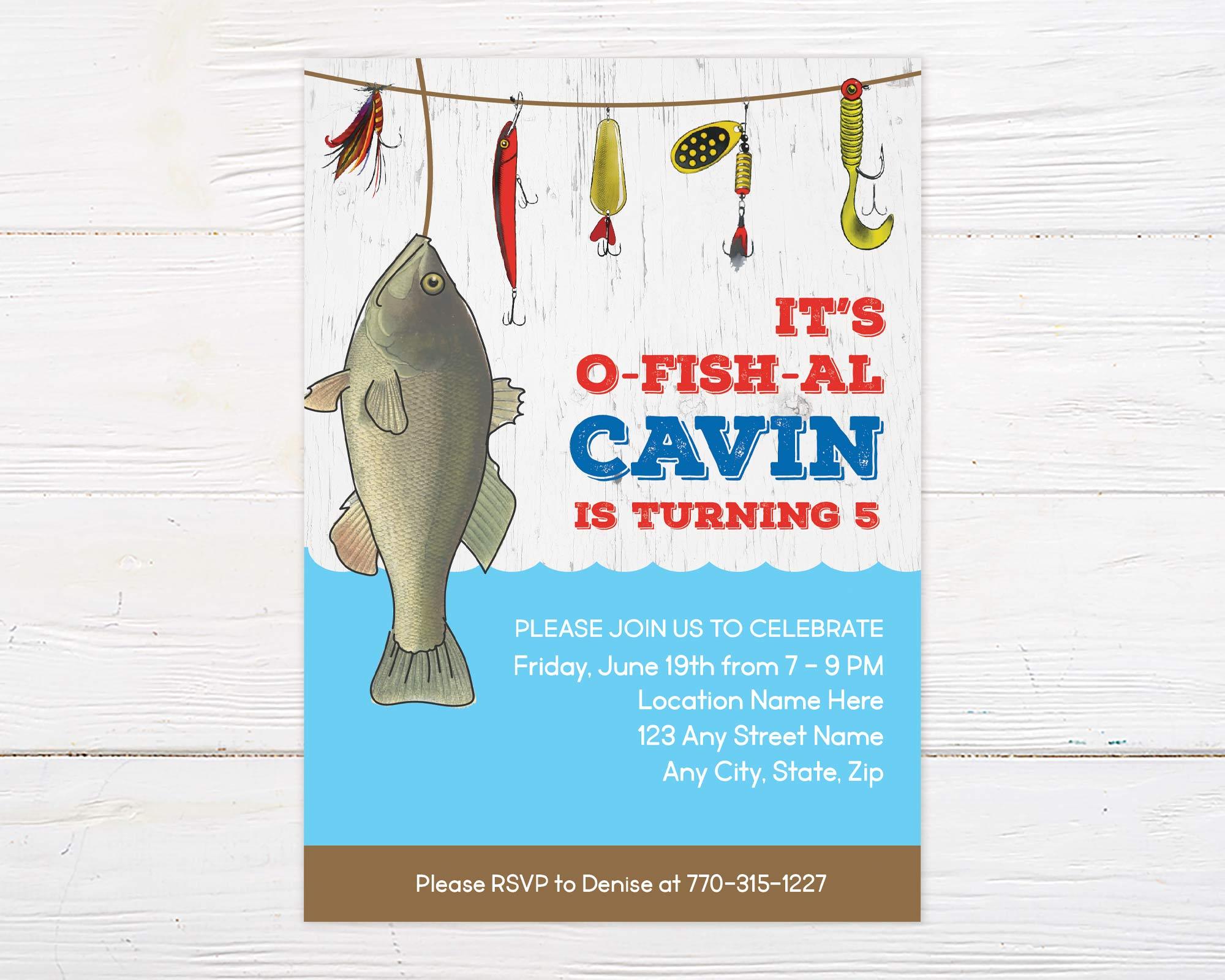 Fishing Invitation, Fishing Party Invitation, Fishing Birthday