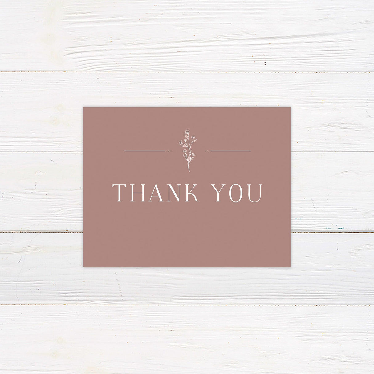 Floral Accent Thank You Card - goprintplus