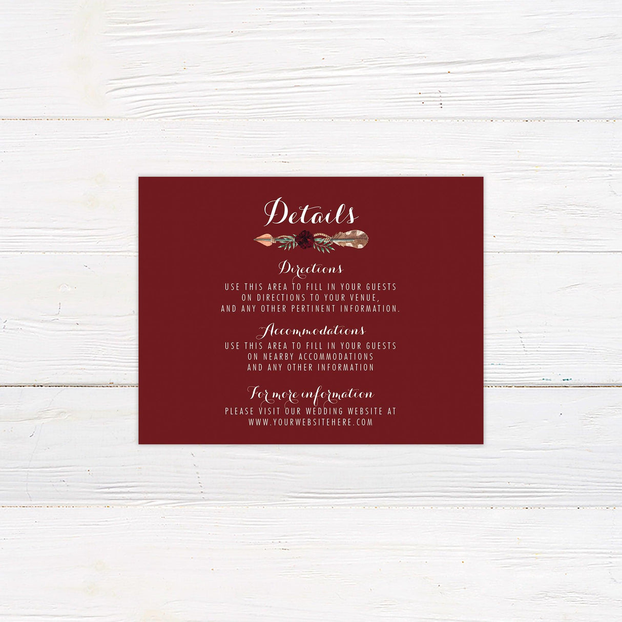 Floral Arrow Invitations - goprintplus