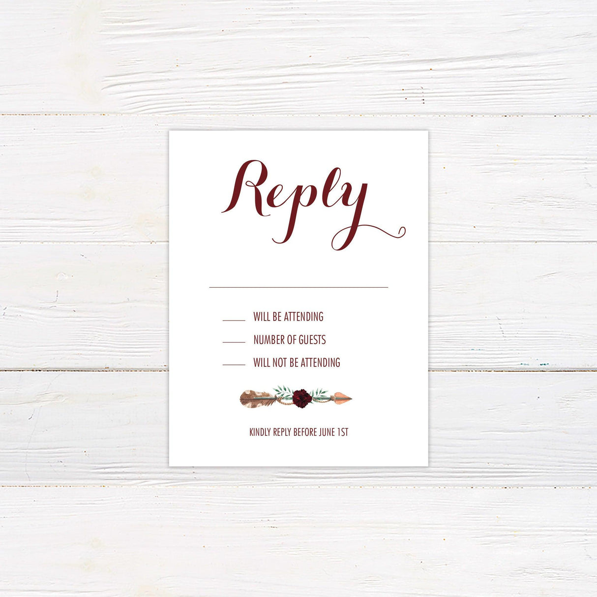 Floral Arrow RSVP - goprintplus