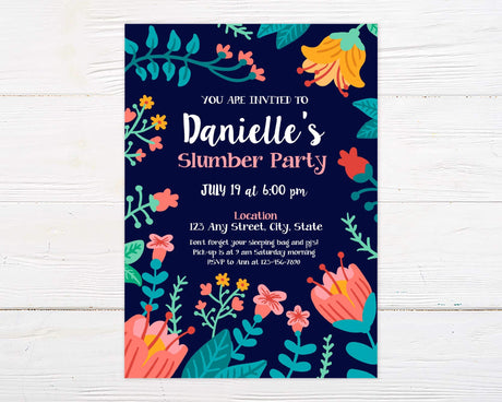 Floral Birthday Party Invitation - goprintplus