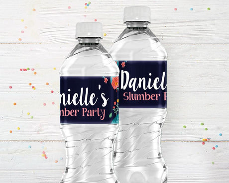 Floral Birthday Water Bottle Labels - goprintplus