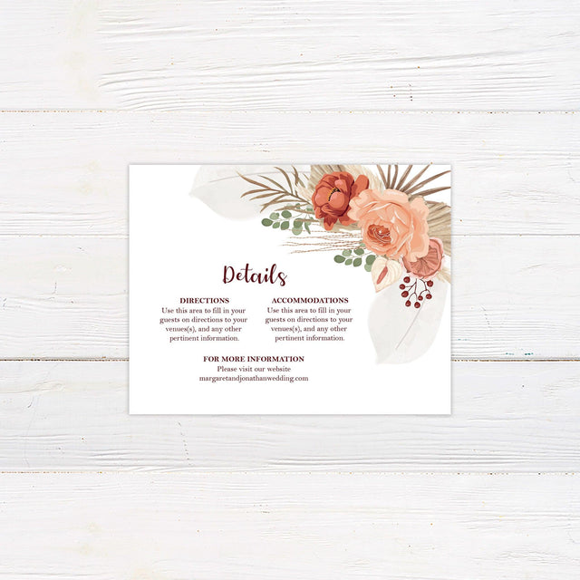 Floral Boho Details Cards - goprintplus