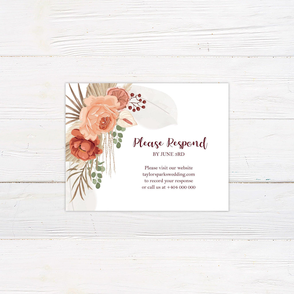 Floral Boho RSVP - goprintplus