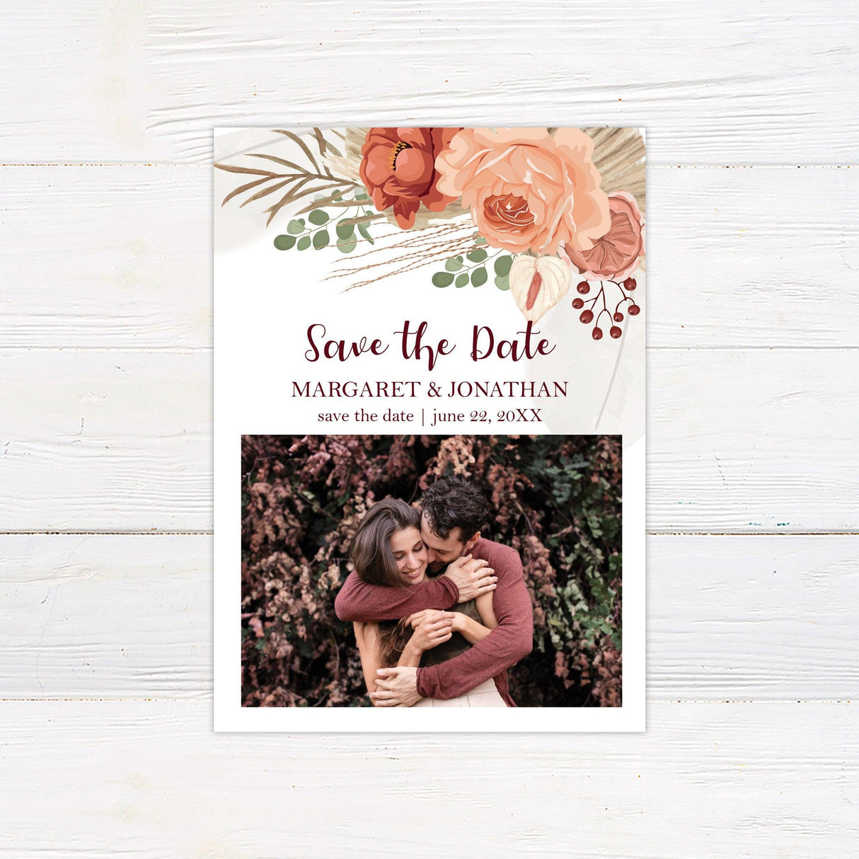 Floral Boho Save The Date - goprintplus