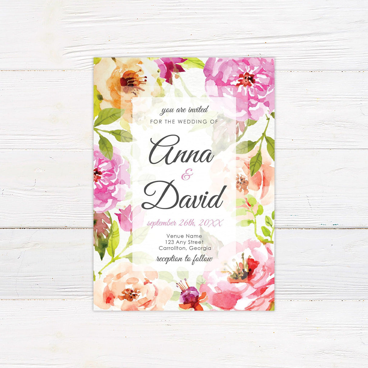 Floral Border Invitations - goprintplus