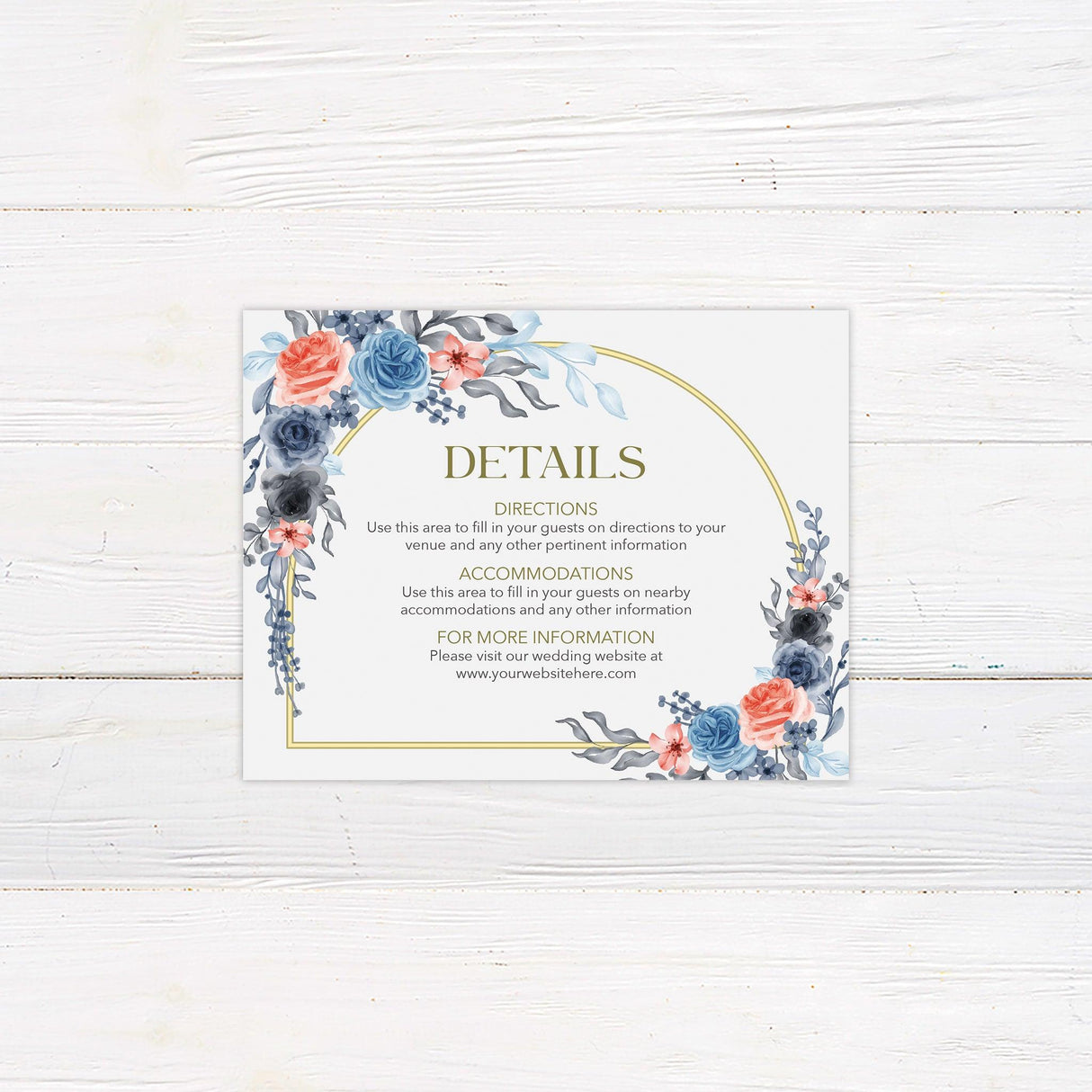 Floral Corners Details Cards - goprintplus