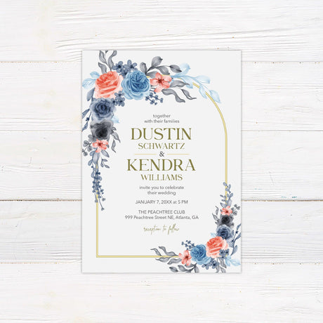 Floral Corners Invitations - goprintplus