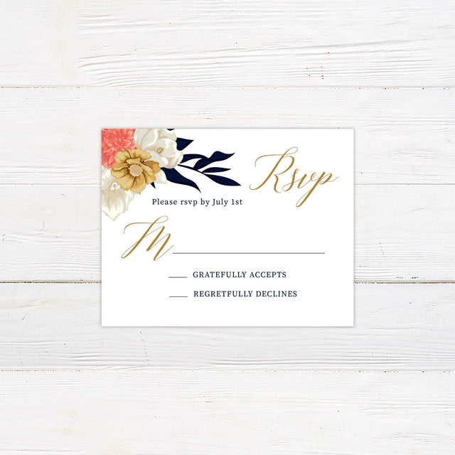 Floral Elegance RSVP - goprintplus