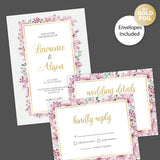 Floral Frame Foil Invitation - goprintplus