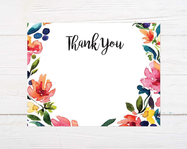 Floral Horseshoe Thank You Card - goprintplus