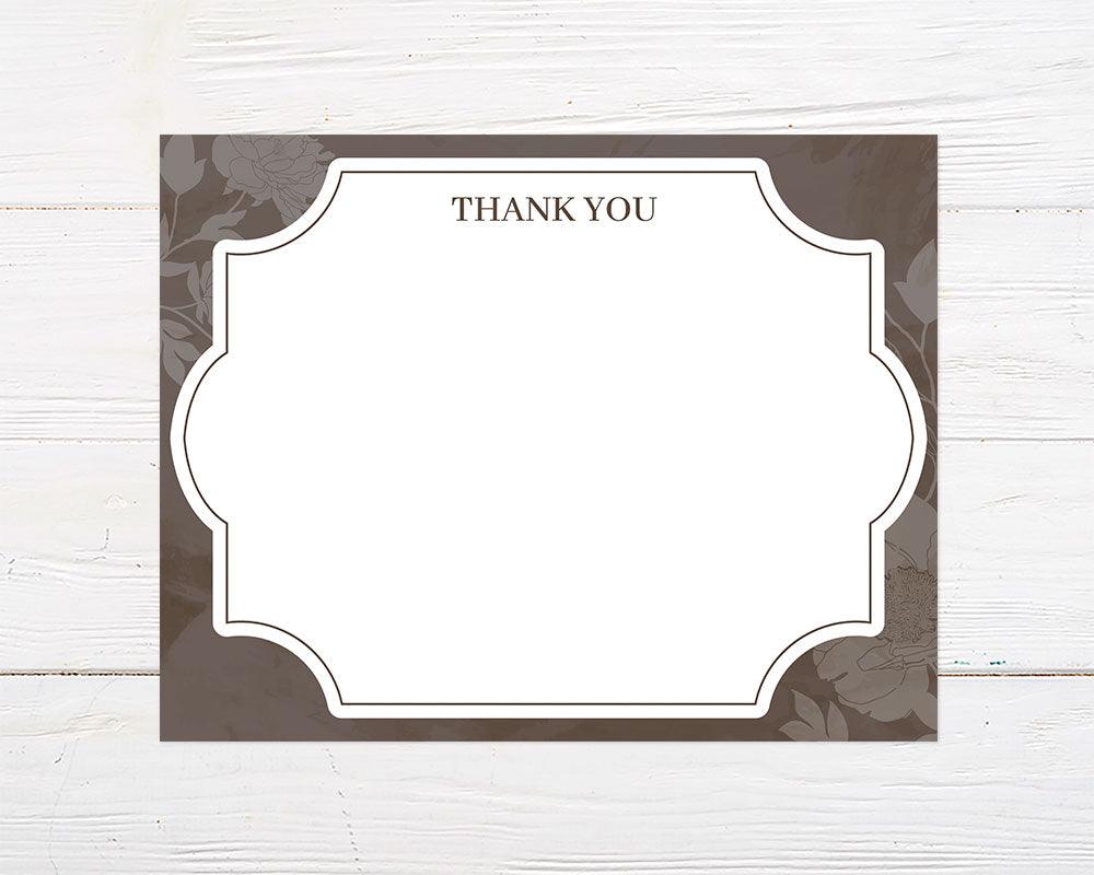 Floral Silhouette Thank You Card - goprintplus