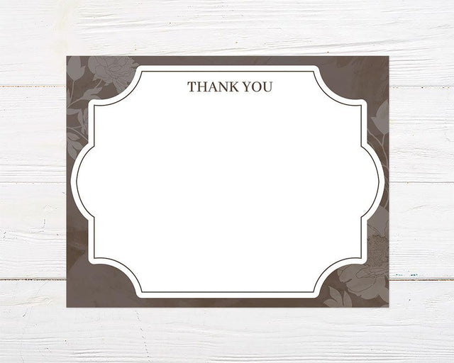 Floral Silhouette Thank You Card - goprintplus