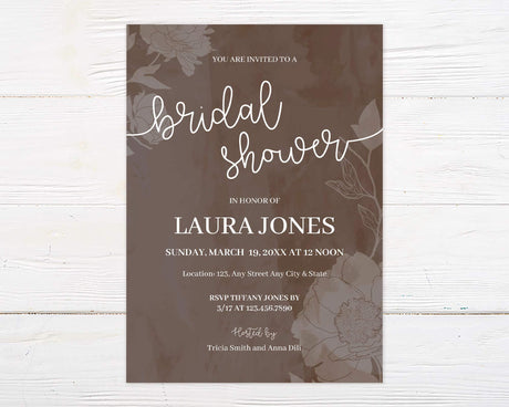 Floral Silhouette Invitation - goprintplus