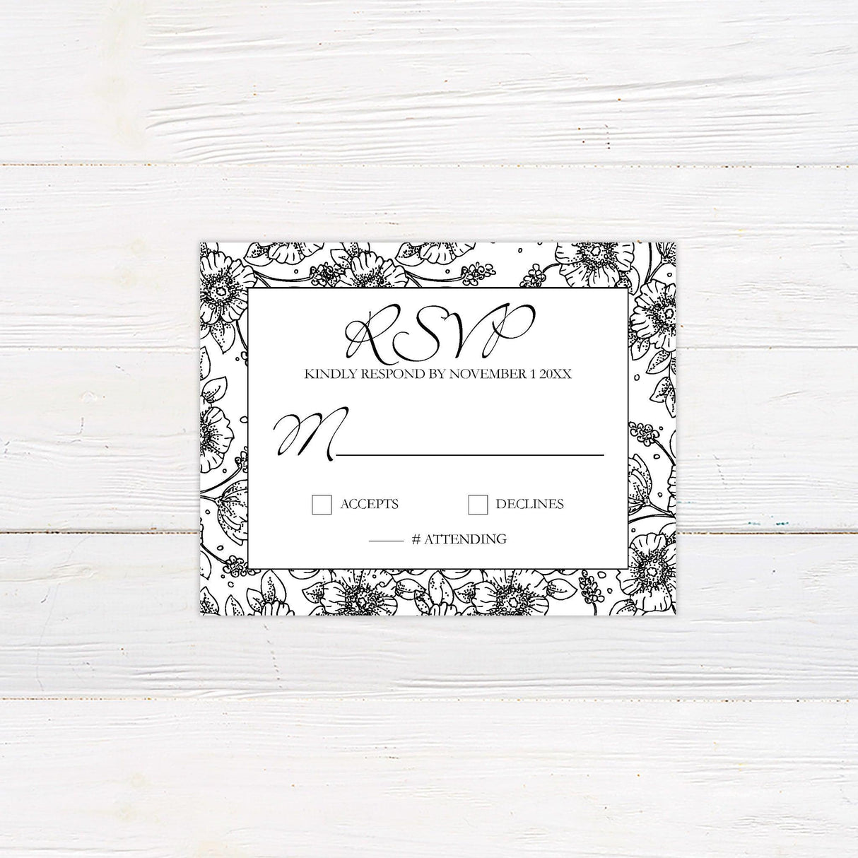 Floral Sketch Invitations - goprintplus