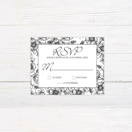 Floral Sketch Invitations - goprintplus