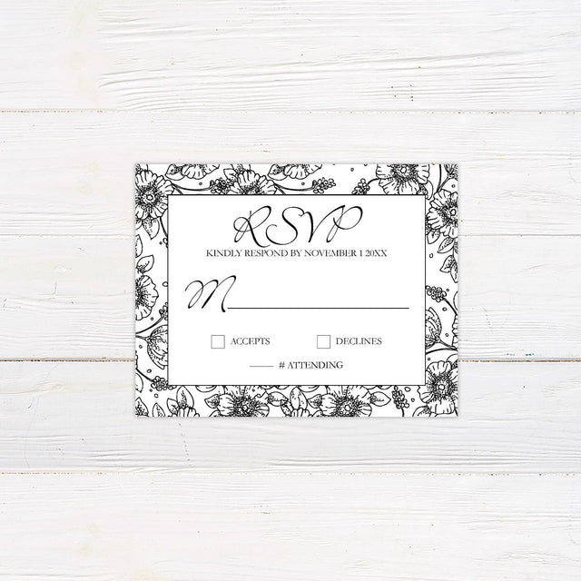 Floral Sketch RSVP - goprintplus