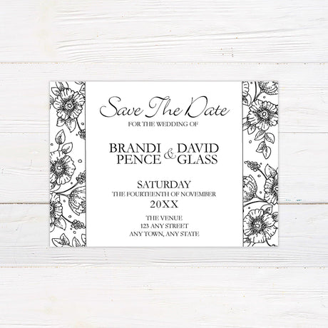 Floral Sketch Invitations - goprintplus