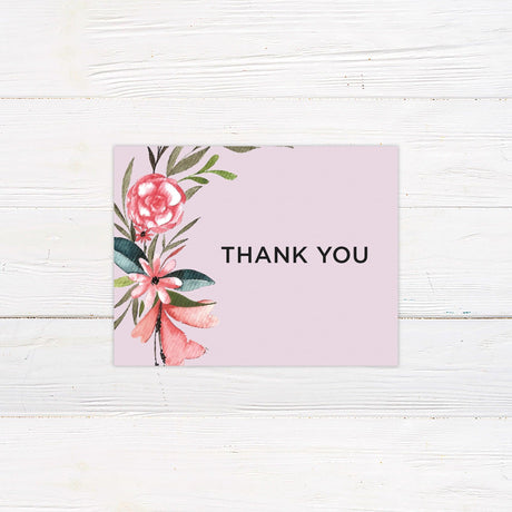 Floral Suede Thank You Card - goprintplus