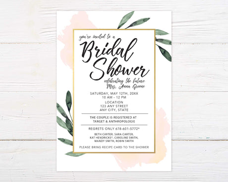 Floral Watercolor Invitation - goprintplus