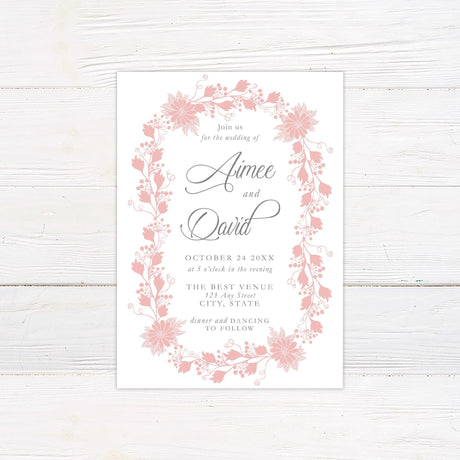 Floral Wreath Invitations - goprintplus