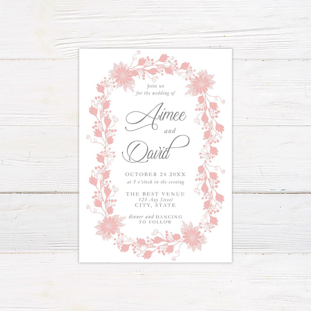 Floral Wreath Invitations - goprintplus