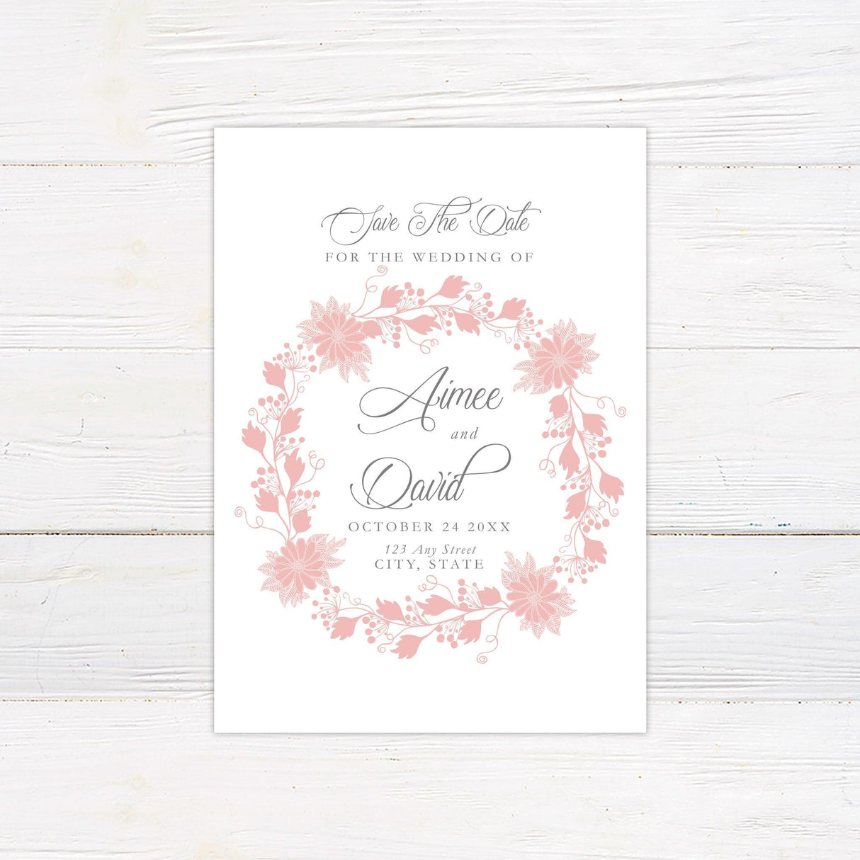 Floral Wreath Invitations - goprintplus