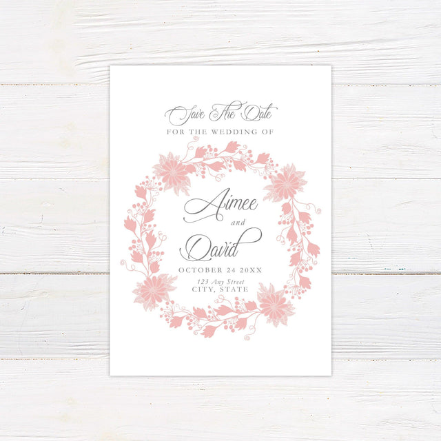 Floral Wreath Save The Date - goprintplus