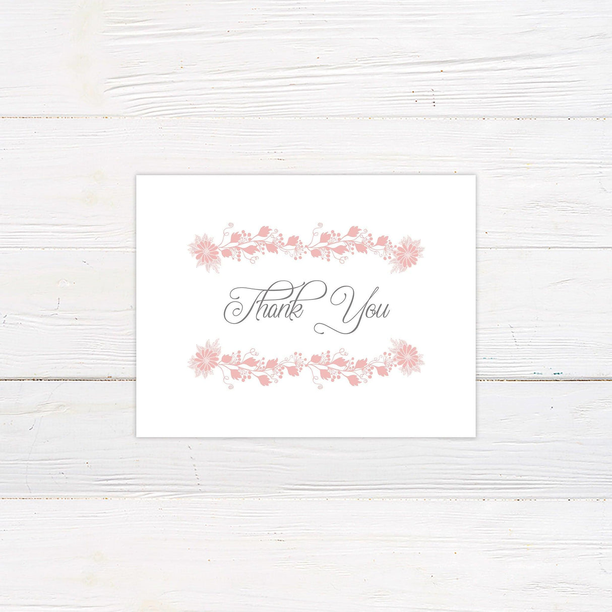 Floral Wreath Thank You Card - goprintplus