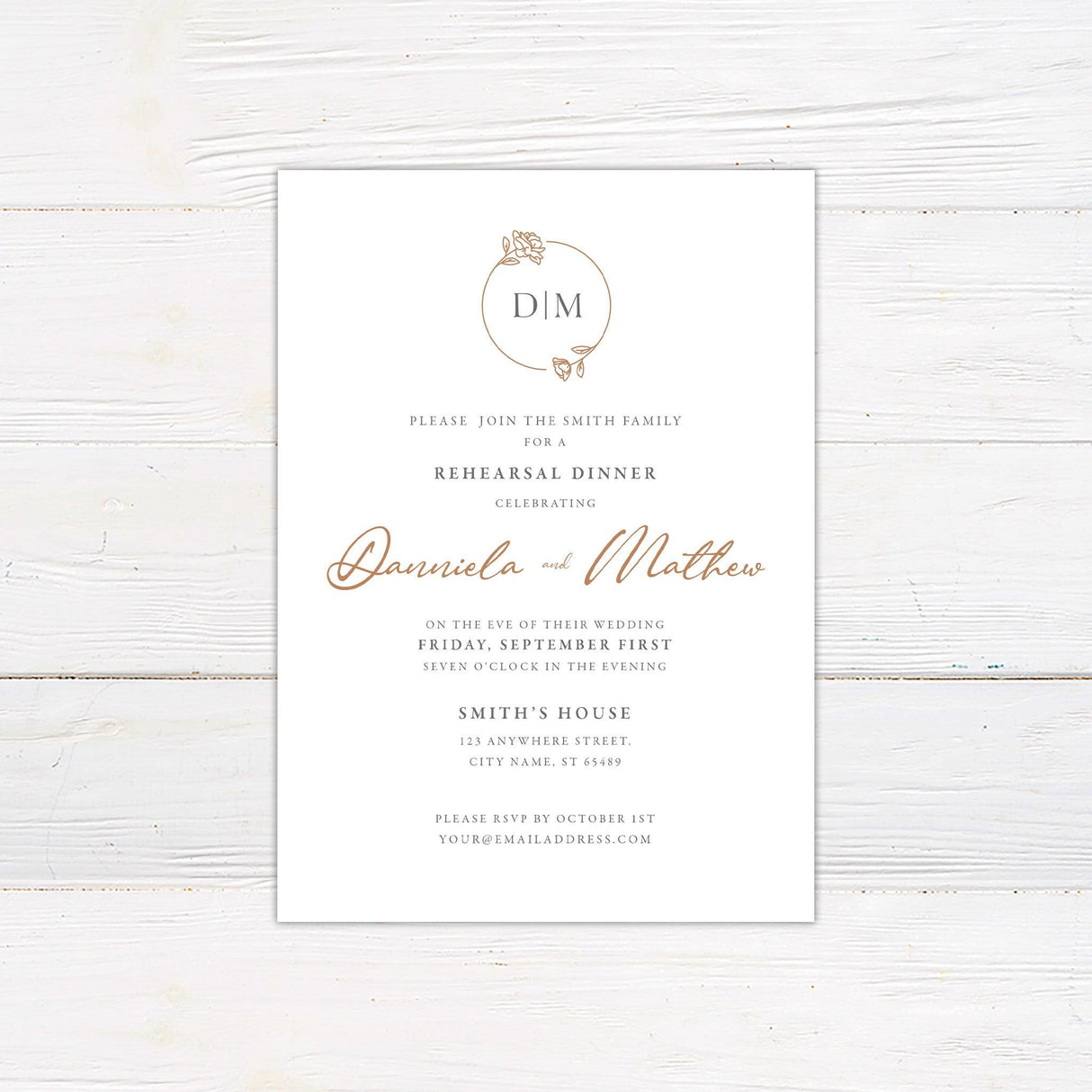 Floral Monogram Invitation - goprintplus